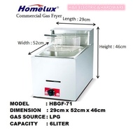 HOMELUX COMMERCIAL GAS FRYER HBGF-71/Fryer Single Tank Gas Deep Fryer Dapur Goreng Gas / Frying Stov