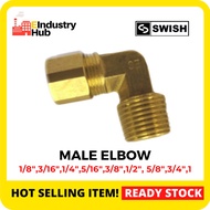 Brass Male Elbow Compression Fitting Tube x Male BUML BSPT Brass Fitting (4mm x 1/8", 4mm x 1/4", 6m