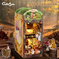 Cutebee บ้านตุ๊กตา DIY Book Nook ที่กั้นหนังสือdiy บ้านของเล่น ของเล่น diy โมเดลบ้าน รวมถึงฝาครอบกัน