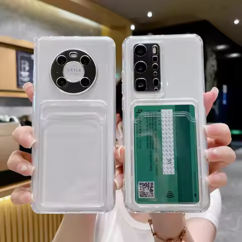 Luxury Card Holder Wallet Clear Case For Samsung Galaxy A60 A81 A82 A90 A91 Photo Pocket TPU Phone C