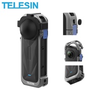 Telesin khung bảo vệ bằng kim loại với ống kính bìa cho insta360 x5 tất cả các vòng thỏ lồng khung b