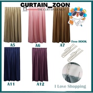 Hook type modern curtain curtain semi blackout curtain door curtain ready stock in Malaysia curtain Tingkap-5 colors