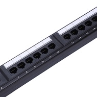 TECHCHIP-UTP 24 Port Rj45 Patch Panel Rack Cable Wall Mounted Bracket Connector Rack Tool Ethernet L
