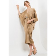 Kaftan Icons Original solid Color With diamond brooch Details For elegant classy style Umrah Birthday 100% Original style Textured Silk Penguin Sleeve Caftan With Women Girls Brown