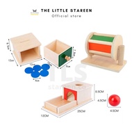 (ACESTORE) MONTESSORI MATERIALS WOODEN SENSORY SPINNING DRUM WITH MIRROR SOUNDS DRUM/ SHAPE SORTER