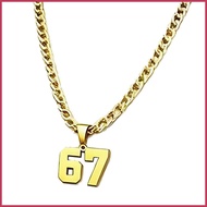 67 Chain Necklace Stainless Steel Funny Unisex Decorations 67 Holiday Ornament for Fall Garden Daily