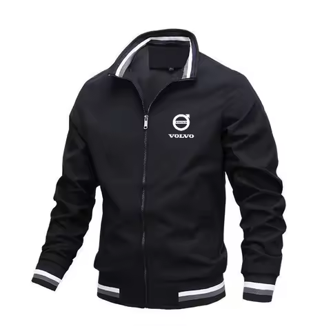 Autumn Men Stand Collar Casual Zipper Jacket Outdoor Sport Coat Windbreaker Jacket For Volvo V40 V60