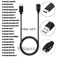 USB Charger for Garmin Venu 3 3S Fenix 7 6 5 Charging Cable for Garmin Vivoactive 5 4 3 Forerunner 9