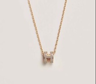 Hermes 頸鏈 mini pop h 奶茶/金