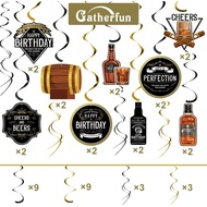 Whiskey Birthday Party Decorations for Men Hanging Swirls Whiskey Hanging Swirls for 30th 40th 50th 