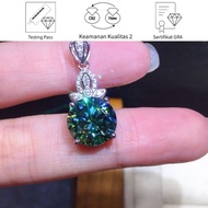 HIJAU Sikroad Ladies Necklace Green Blue Diamond Necklace Platinum Pendant Carpet Pt950