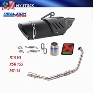 REALZIONMOTOR For Yamaha R15 V3 V4 R15m Mt15 Xsr155 Mt 15 Akrapovic Elbow Link Middle Exhaust Pipe S