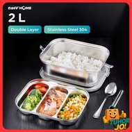 TAFFHOME 304 Stainless Steel Lunch Box 2L - HS233
