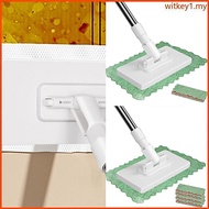 WIT Floor Mop Automatic Cloth Clamping System Mop with Reusable Microfiber Pads