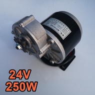 มอเตอร์เกียร์ 12V/24V 250W โวลต์พร้อมเกียร์ทดรอบมอเตอร์ลดเกียร์ โซ่จักรยานที่ตรงกันมีมอเตอร์กระแสตรง