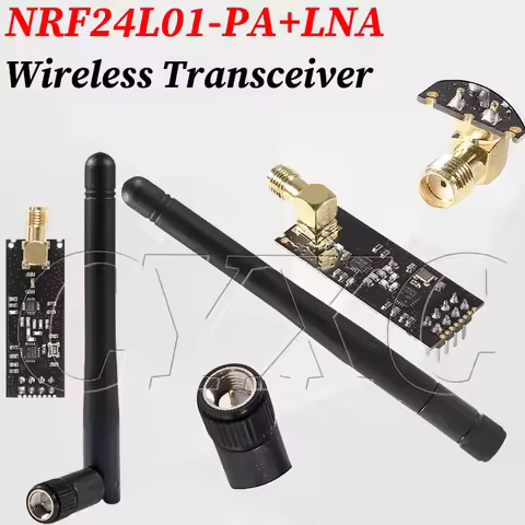 NRF24L01+PA+LNA Wireless Transceiver RF Transceiver Module 2.4G 1100m with Antenna and NRF24L01+ Bre