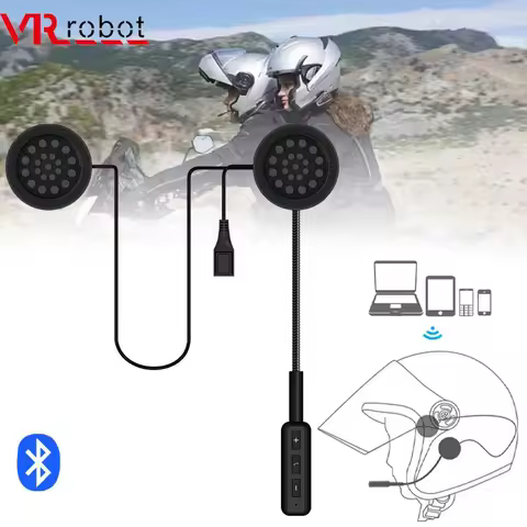 VR robot Motor Helmet Headset Bluetooth V5.0 Motorcycle Wireless Stereo Earphone Speaker Support Han