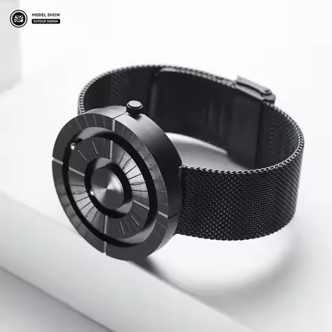 EUTOUR 2024 Men's Magnetic Watch with Ball Bearing Quartz Movement Stainless Steel Bracelet New Arri