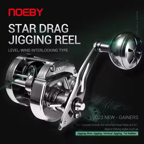 Noeby-Light Metal Jigging Reel,Star Drag,Slow Jigging Reel,Ocean Sea Jig Baitcasting Reel,12kg Max D