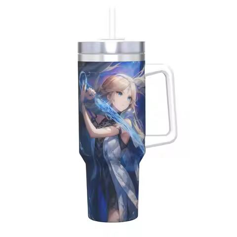 40oz Wuthering Waves WuWa Cartethyia Vacuum Insulated Tumbler Game Anime Double Wall Mugs Water Bott