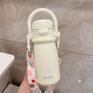 Diller | แก้วกันความร้อนขนาดใหญ่พกพาได้ พร้อมหลอดดูด