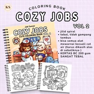 COZY JOBS COLORING BOOK VOL 2 Size A4 A5 COLORING BOOK for Teenagers and Adults Cozy Cute Simple