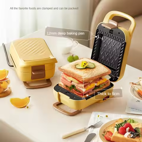 220V Electric Sandwich Maker for Breakfast Home Thickened Sandwich Machine Multi Functional Toaster