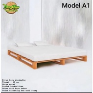 Tempat tidur kayu minimalis Divan Alas matras Kasur Spring bed