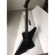 ESP Explorer Electric Guitar Heavy Metal Ironic James Hetfield Gloss Black Man to Wolf Inlay, EMG Pi