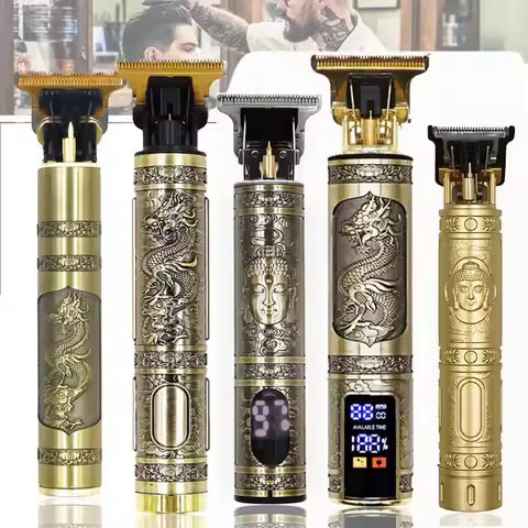 Vintage T9 Hair Clipper Beard Shaving Body Hair Trimmer Clippers Electric Men Haircut Machine 0mm Ba