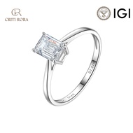 1 คารัต แหวนเพชร,ทำจากทองขาว 14K(LAB-Grown Diamond Ring) มีใบรับรอง IGI “เพชรปลูก คือ เพชรแท้”,มรกตต