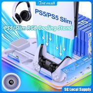 🔥SG🔥 Playstation 5 PS5 Slim Cooling Stand Fan with RGB Light PS5 Slim Dual Controller Charger Station Holder Accessories