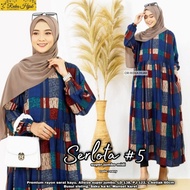 Baju Gamis Midi Serlota#5 Super Jumbo Muslim Terbaru Simpe Casual