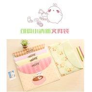 A4 Button Transparent Cute Cartoon / Flower Folder File Document Office School A4 Poket Fail Butang 
