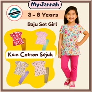 (3-9Y) Set Baju Budak Perempuan T-Shirt Seluar Panjang SDM Baby Kids Girl Children Clothing Clothes