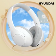 Hyundai HY-H04 ชุดหูฟังบลูทูธไร้สายแบบสวมศีรษะ ที่เก็บของแบบพับได้ แบบพกพา นุ่มและเป็นมิตรกับผิว เกม