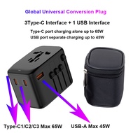 Global Universal Adapter Plug with 4 USB Type-C Fast Charging Charger Plug Adaptor Travel Conversion