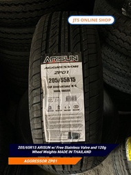 205/65R15 ARISUN w/ Free Stainless Valve and 120g Wheel Weights MADE IN THAILAND