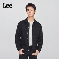 Lee(ลี) | แจ็คเก็ตเดนิมสีดำคอปกพร้อมโลโก้เล็ก