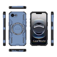 Casing For iPhone 16E 16 e 16e 15 Pro Max 14Plus 15Plus Case 2in1 TPU PC Hard Armor Magnetic Phone C