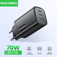 Rocoren GAN 70W USB C Charger Portable Travel Fast Charging Charger PD QC 3.0 Fast Charging For iPho