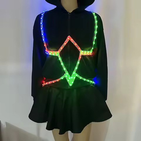 7Color Rechargeable Glowing Corset Luminous Cool Strap dance corset for club women girl Electronic l