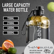 Large Capacity Water Bottle 1700ml 2700ml 4000ml 5000ml Fitness Gym Exercise