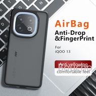 Casing For IQOO 13 Shockproof Frosted Skin Feel Matte PC TPU Anti-fingerprint Transparent Cover For 