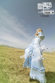 ชุดคอสเพลย์ Saber ของ Anime Fate Stay Night ชุดกระโปรงสุดซ่อนเรื่องราว ชุดคอสเพลย์สำหรับผู้หญิง ชุดค