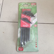 Hex key set 13 pcs inch 3/ 16-7/32 OPT