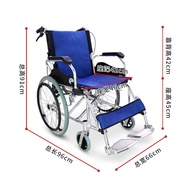 Factory Direct Supply Aluminum Alloy Disabled Portable Elderly Wheelchair Folding Lightweight Elderly Walking Hand-Pushing Wheelchair