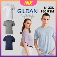 Men Women Unisex Plain Round Neck T Shirt Oversize Gildan Softstyle 100% Cotton Baju Tshirt Lelaki Kosong 63000
