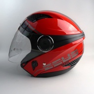 Helm Half Face Zeus 610 OO17 Bk Red Glossy 610 motif