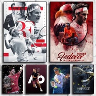Roger Federer HD Art Poster Waterproof Sticky Wall Decor for Home Living Room Bar